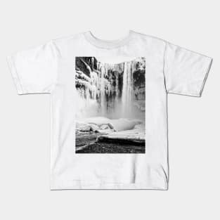 Frozen Waterfall, Iceland Kids T-Shirt